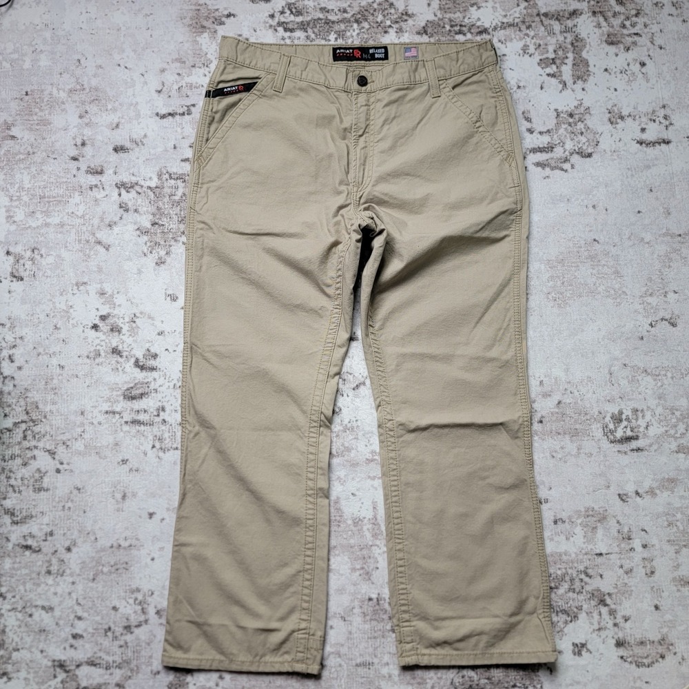 Ariat FR M4 Relaxed Bootcut Work Pants Khaki Tan 36x30 Flame Resistant Cat 2